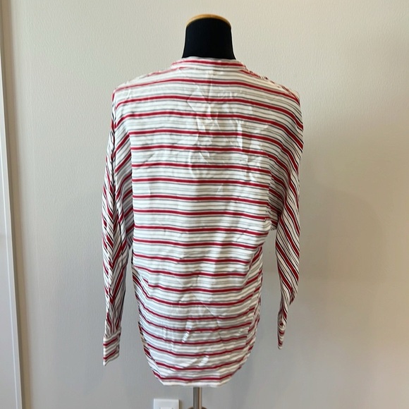 NWT Maje Coquille Ruched Striped Shirt - Picture 5 of 13